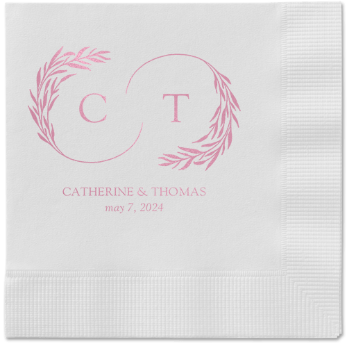 Reflective Rings Napkin, Pink, White, blush