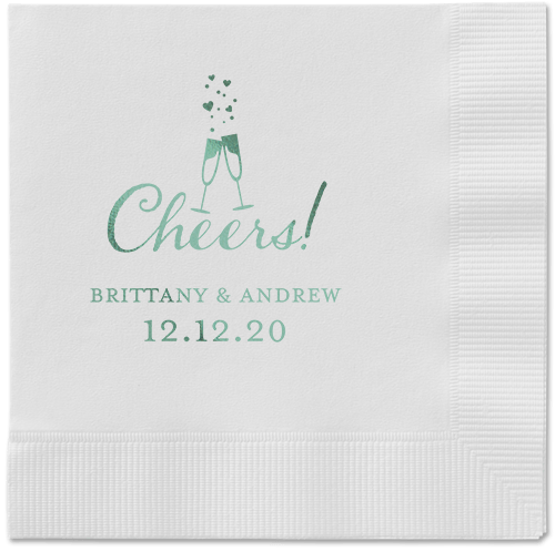 Cherished Cheer Napkins, Green, White, Sage