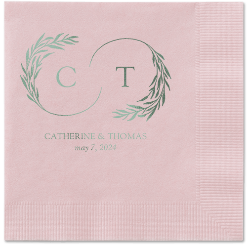 Reflective Rings Napkin, Green, Blush, sage