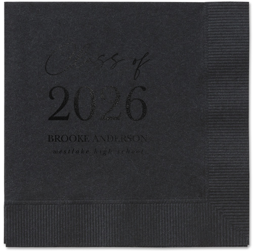 Penmanship Class Napkin, Black, Black, black