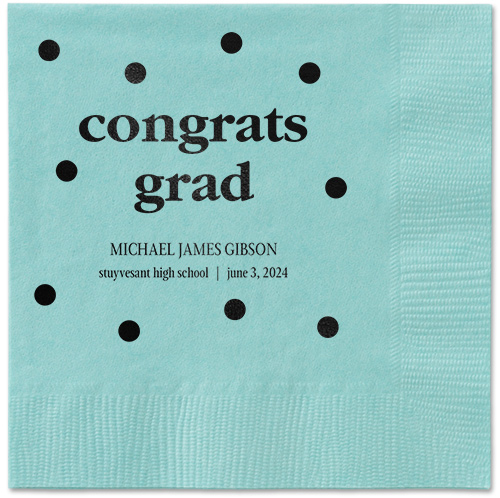 Speckled Blots Napkin, Black, Aqua