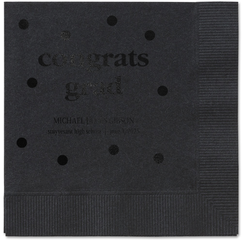 Speckled Blots Napkin, Black, Black