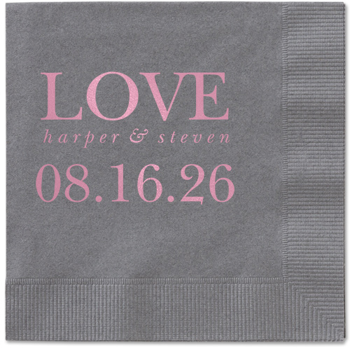 Official Headlines Napkin, Pink, Pewter, blush