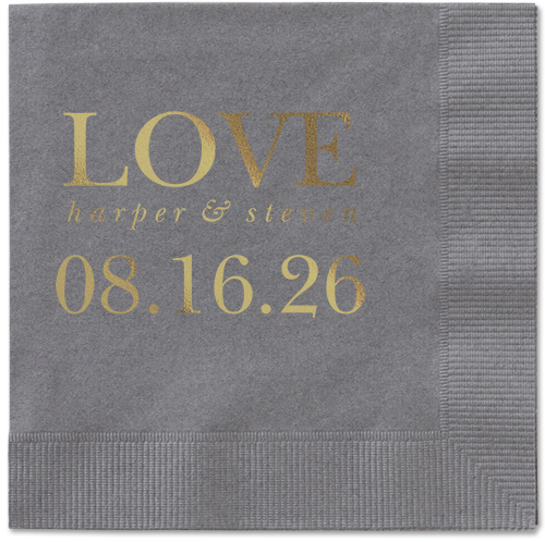 Official Headlines Napkin, Yellow, Pewter