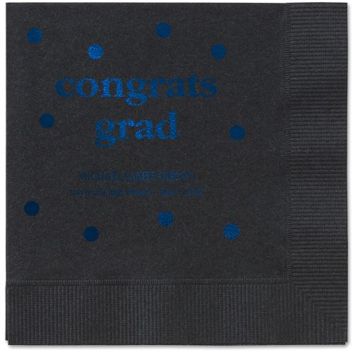 Speckled Blots Napkin, Blue, Black, midnight