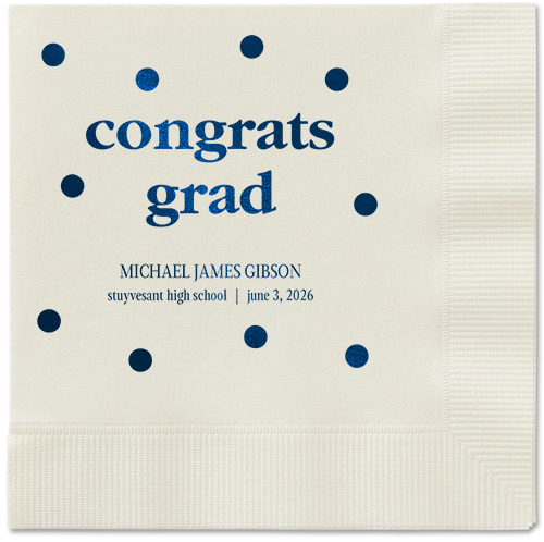 Speckled Blots Napkin, Blue, Ecru, midnight