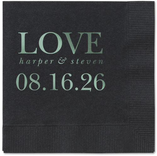 Official Headlines Napkin, Green, Black, sage