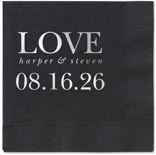 Official Headlines Napkin, Grey, Black