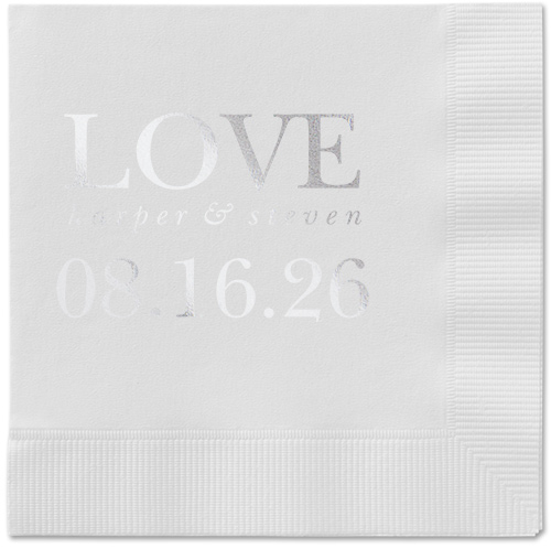 Official Headlines Napkin, Grey, White, silver