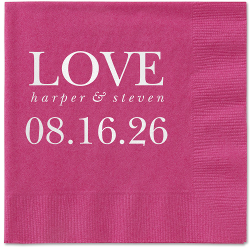 Official Headlines Napkin, White, Magenta