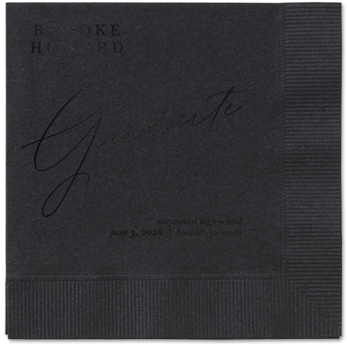 Graceful Touch Napkin, Black, Black, black