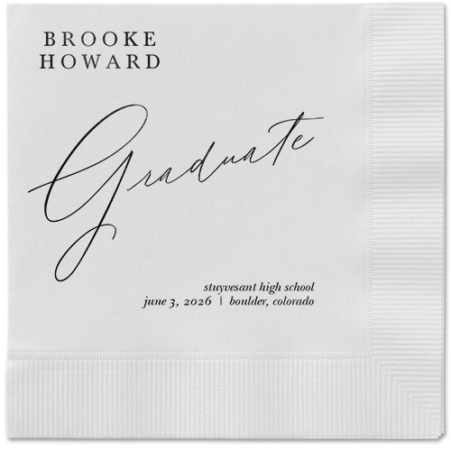 Graceful Touch Napkin, Black, White, black