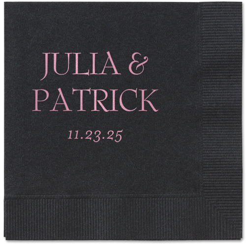 Modern Flow Napkin, Pink, Black, blush