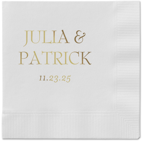 Modern Flow Napkin, Yellow, White, gold-metallic