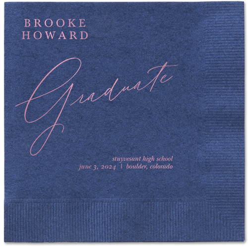 Graceful Touch Napkin, Pink, Navy