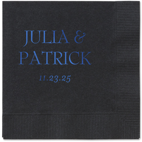 Modern Flow Napkin, Blue, Black, royal