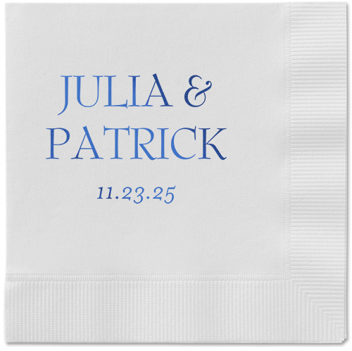 Modern Flow Napkin, Blue, White, royal