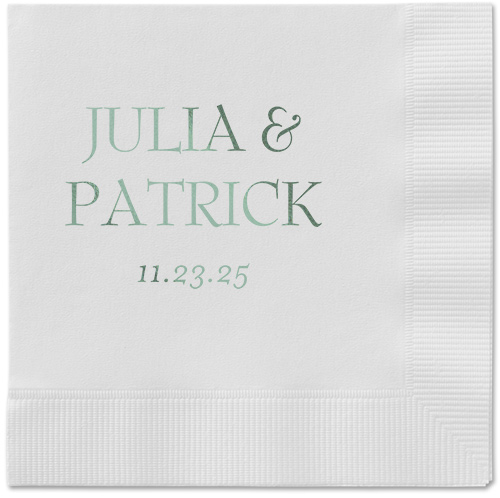 Modern Flow Napkin, Green, White, sage