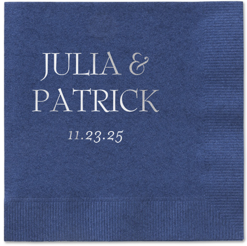 Modern Flow Napkin, Grey, Navy, silver