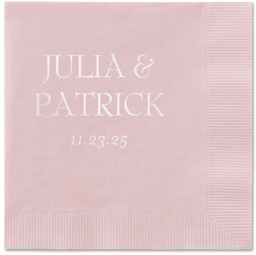 Modern Flow Napkin, White, Blush