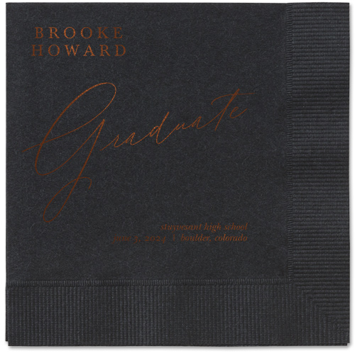 Graceful Touch Napkin, Brown, Black