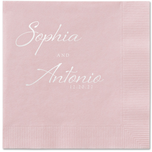 Torn Textures Napkin, White, Blush, white