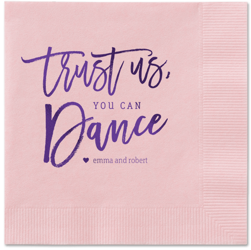 Dance Along Napkins, Purple, Blush