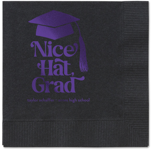 Nice Cap Napkin, Purple, Black