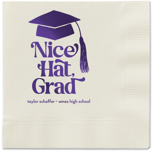 Nice Cap Napkin, Purple, Ecru, purple