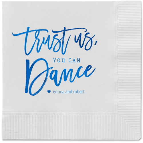 Dance Along Napkins, Blue, White, Royal