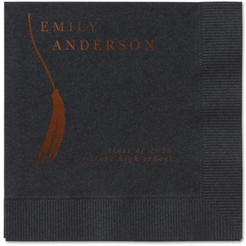 Direct Tassel Napkin, Brown, Black, mocha-matte
