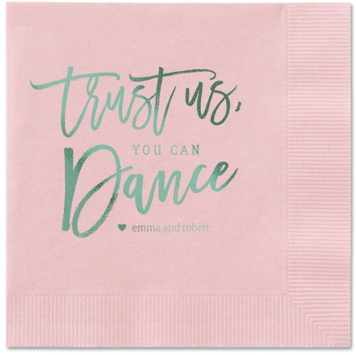 Dance Along Napkins, Green, Blush
