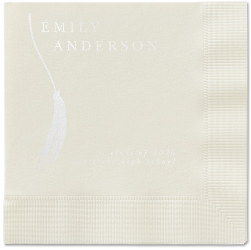 Direct Tassel Napkin, White, Ecru, white