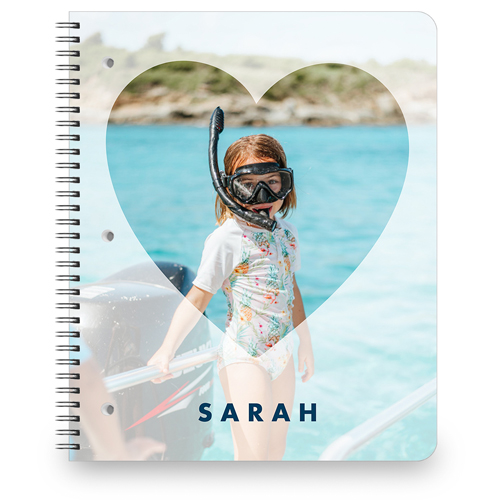 Heart Overlay Large Notebook, 8.5x11, White