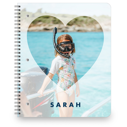 Heart Overlay Large Notebook, 8.5x11, White, white