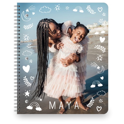 Dream Doodles Large Notebook, 8.5x11, White