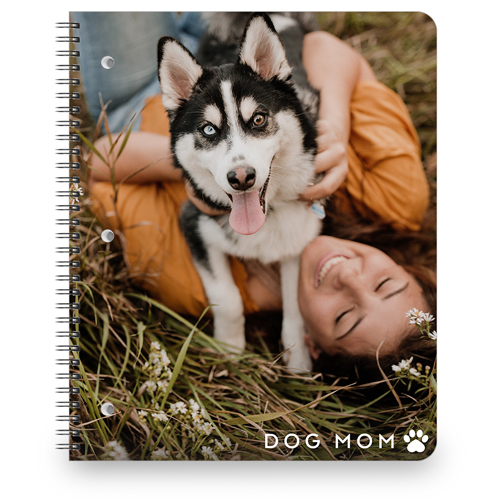 Pawprint Large Notebook, 8.5x11, White