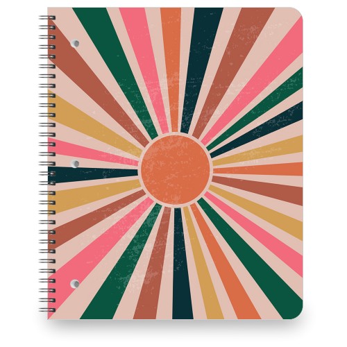 Retro Sun Rays Large Notebook, 8.5x11, Multicolor