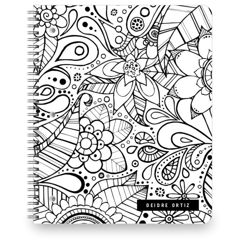 Color Me Floral Large Notebook, 8.5x11, White