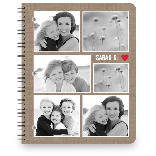 Family Heart Always Large Notebook, 8.5x11, Beige, tan