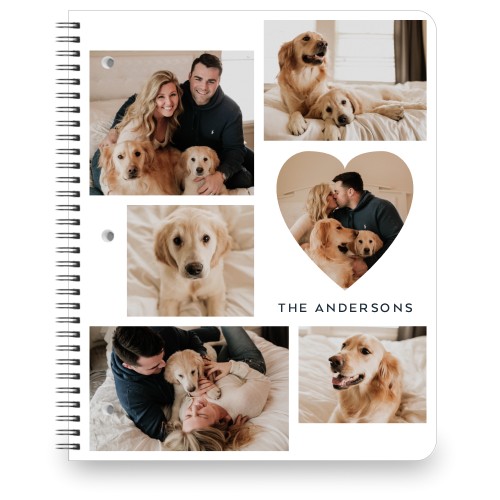 Heart Collage Gallery Large Notebook, 8.5x11, White, white