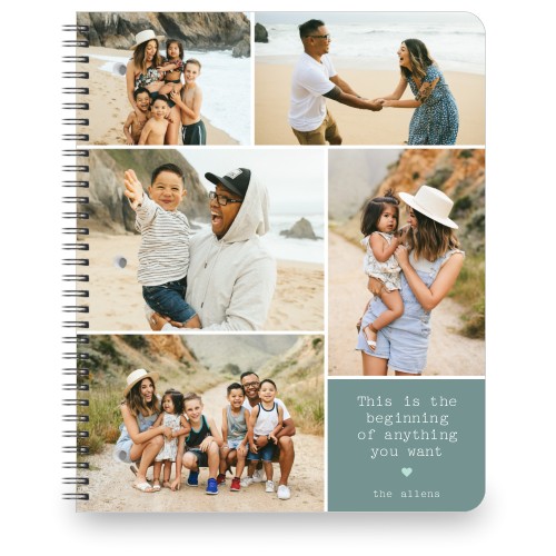 Quote Collage Grid Large Notebook, 8.5x11, Blue, cedar