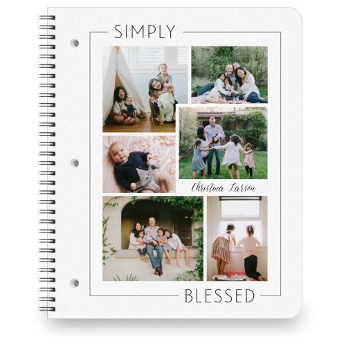Simply Blessed Outline Large Notebook, 8.5x11, White