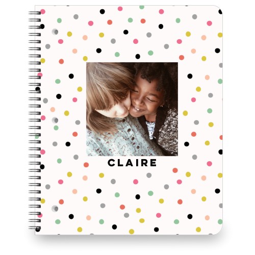 Colorful Speckles Large Notebook, 8.5x11, Black, black