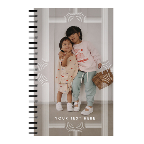 Modern Arch Border 5x8 Notebook, 5x8, White