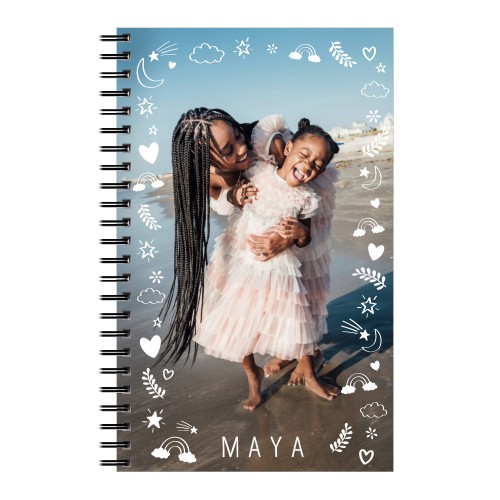 Dream Doodles 5x8 Notebook, 5x8, White, white