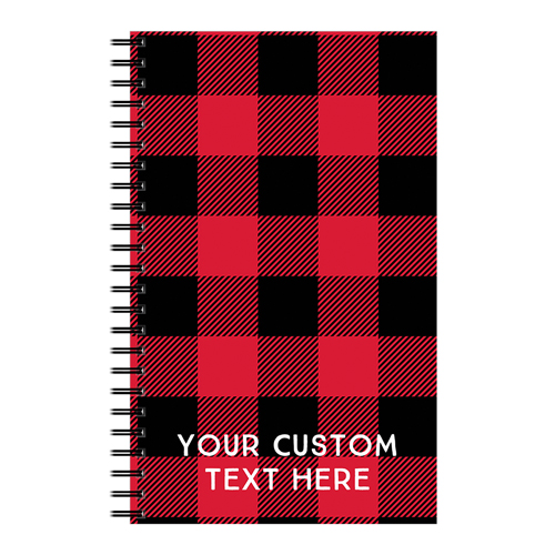 Buffalo Plaid Custom Text 5x8 Notebook, 5x8, Multicolor