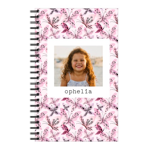 Princess Butterflies 5x8 Notebook, 5x8, Pink