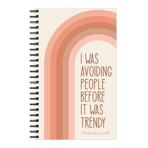 Avoiding Is Trendy 5x8 Notebook, 5x8, Beige, antique white