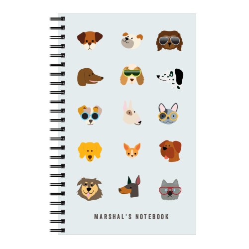 Playful Pups 5x8 Notebook, 5x8, Gray